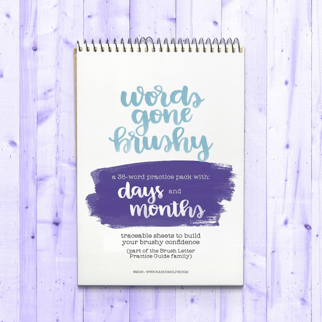 Free Brush Lettering Practice Printable with Bullet Journal spread titles - www.christina77star.co.uk