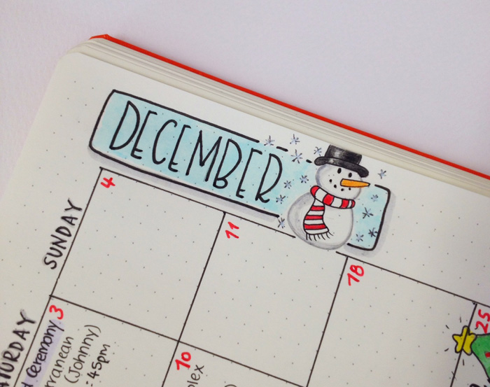 This is how I set up my Bullet Journal for December. Lots of festive headers and cute doodles! - www.christina77star.co.uk