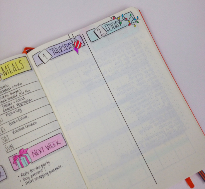 This is how I set up my Bullet Journal for December. Lots of festive headers and cute doodles! - www.christina77star.co.uk