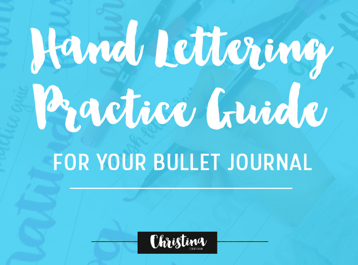 Free Brush Lettering Practice Printable with Bullet Journal spread titles - www.christina77star.co.uk