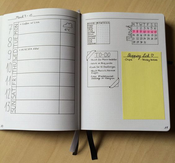 25 Weekly Spread Ideas for your Bullet Journal - christina77star.co.uk