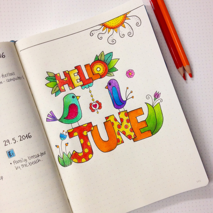 Sharing my June set up in my bullet journal - christina77star.co.uk