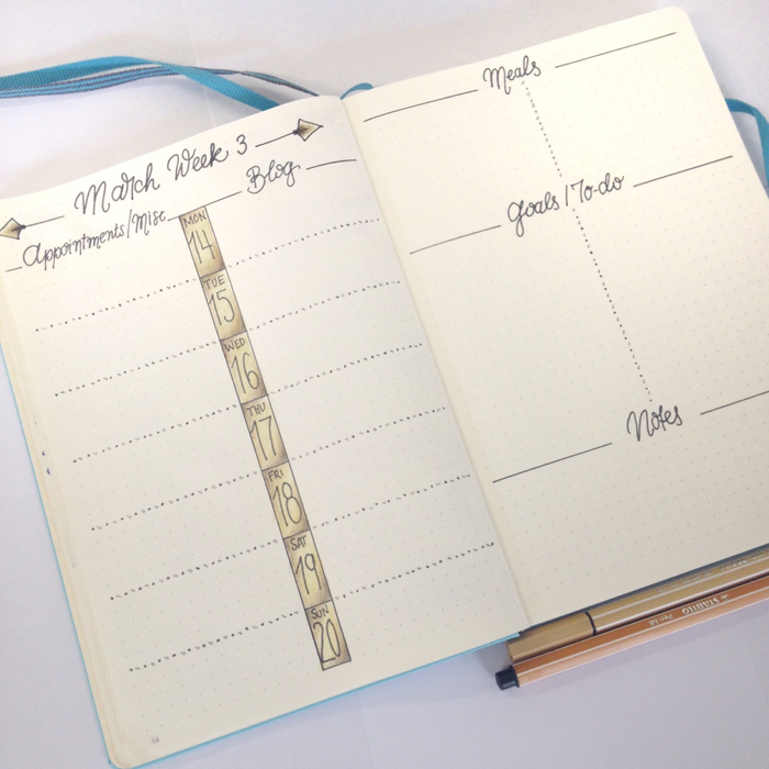 Weekly Spread Ideas for Bullet Journals - christina77star.co.uk