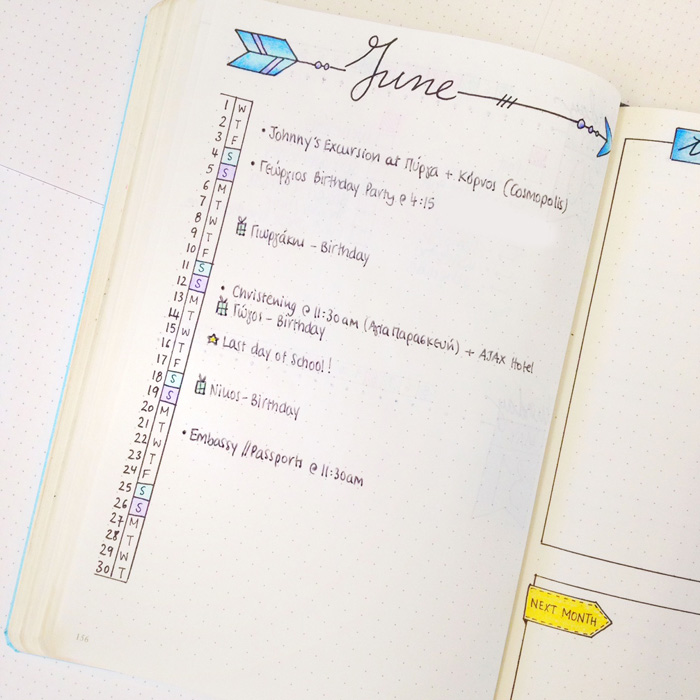 Sharing my June set up in my bullet journal - christina77star.co.uk