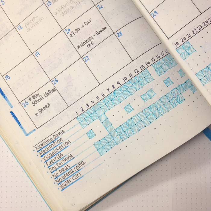 Showing various ways you can track goals and habits with your bullet journal - christina77star.co.uk