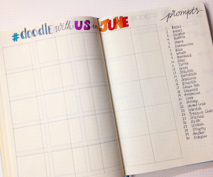 Sharing my June set up in my bullet journal - christina77star.co.uk