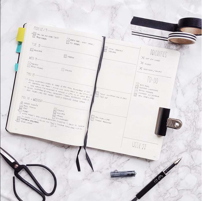 Minimalistic Bullet Journal with simple and functional spreads - www.christina77star.co.uk