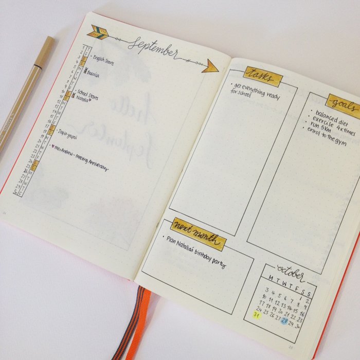 My September Set Up in my Bullet Journal: Going back to some layouts I've used in the past and I loved, plus adding some new sections. - www.christina77star.co.uk