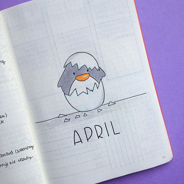 Sharing the pages/spreads I've created for the month of April in my bullet journal - www.christina77star.co.uk