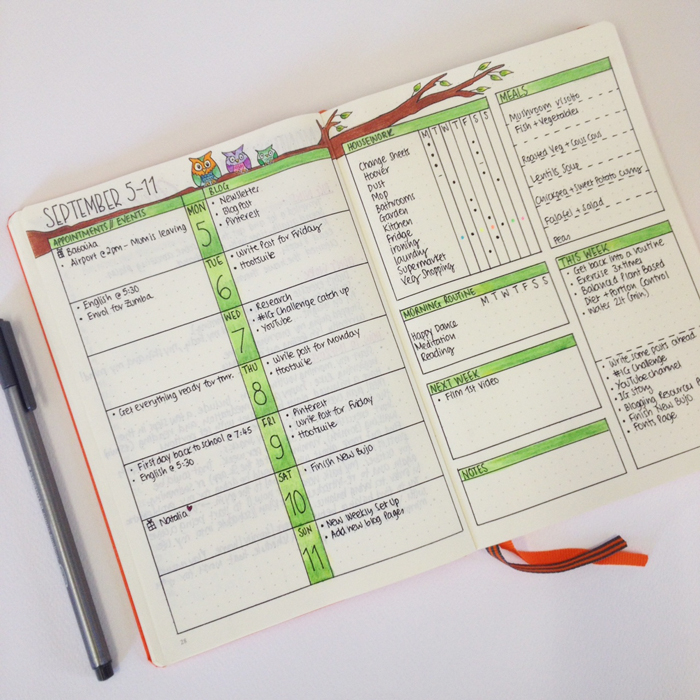 My September Set Up in my Bullet Journal: Going back to some layouts I've used in the past and I loved, plus adding some new sections. - www.christina77star.co.uk