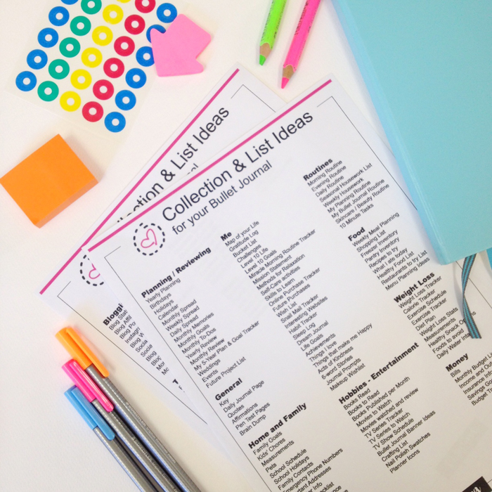 150 Ideas for Lists, Collections and Spreads you can create in your Bullet Journal in order to take it further from the basics.