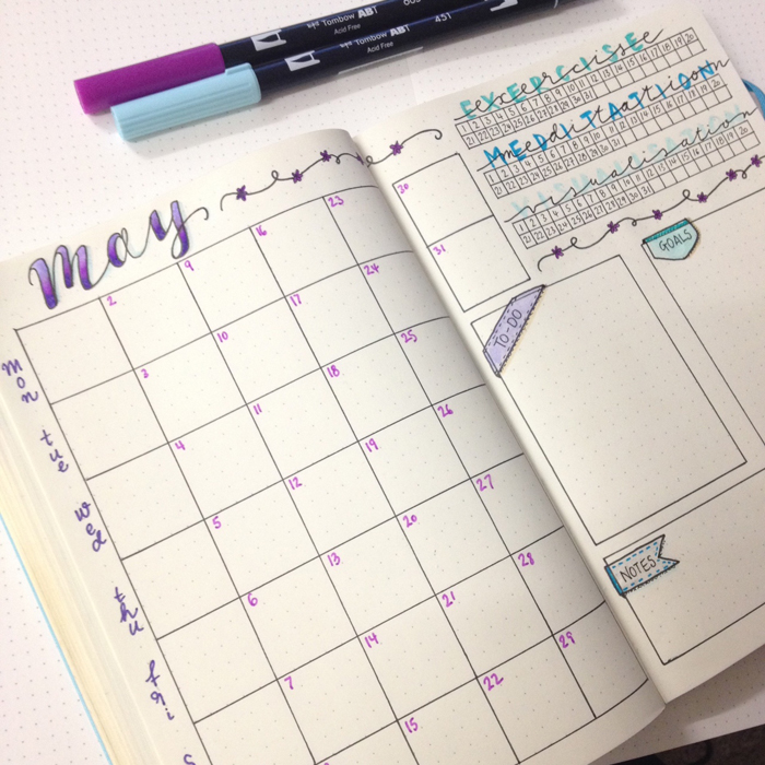 Showing the 6 different ways that you can future plan in your bullet journal - www.christina77star.co.uk