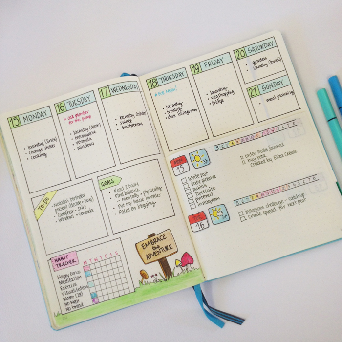 Showing you how to use the 'Dutch door' system in your bullet journal as well as lots of examples of weekly spreads that use it either horizontally or vertically - www.christina77star.co.uk