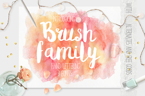 brush family hand lettering fonts